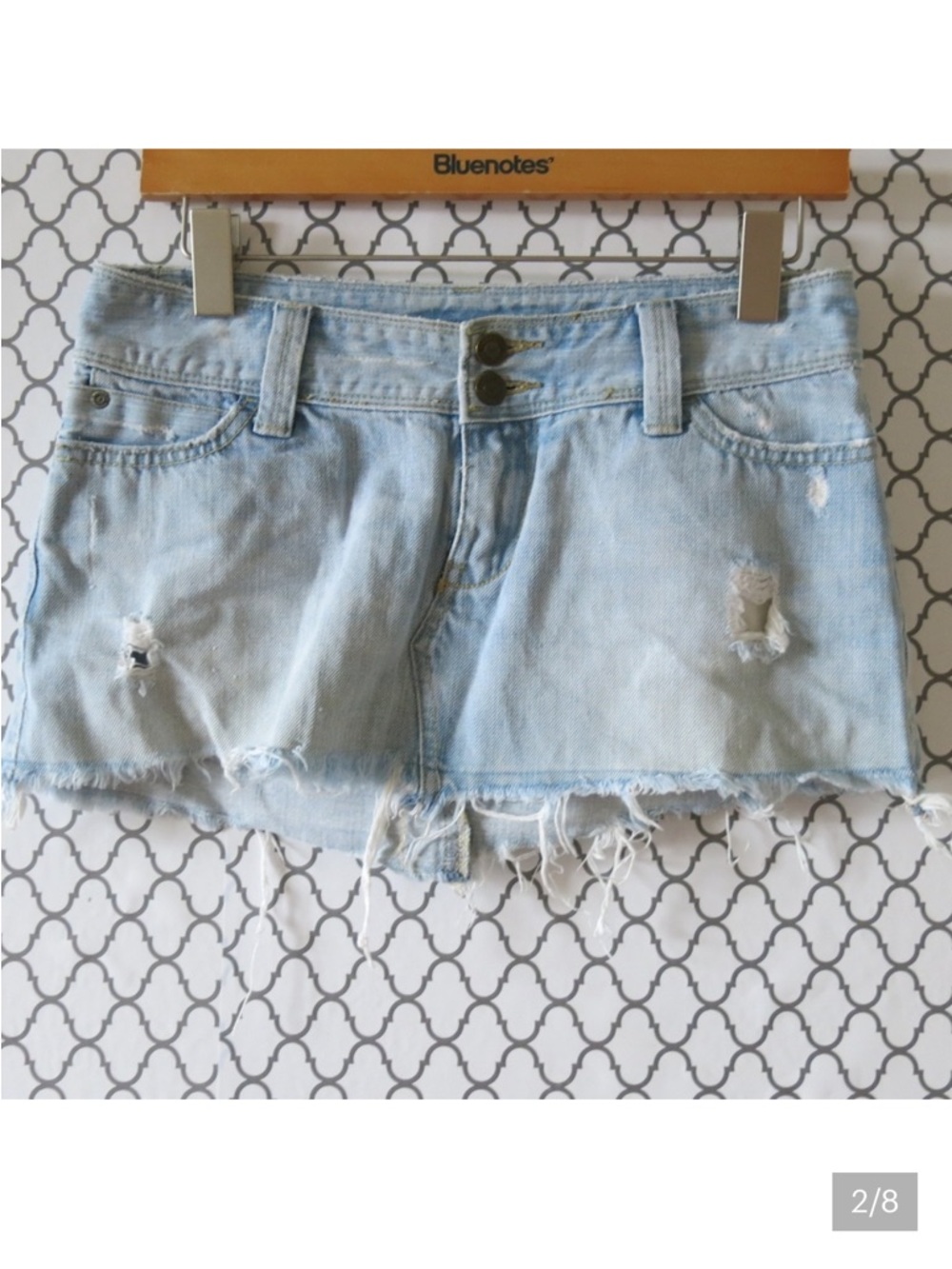 Hollister Light Blue Distressed Denim Shorts